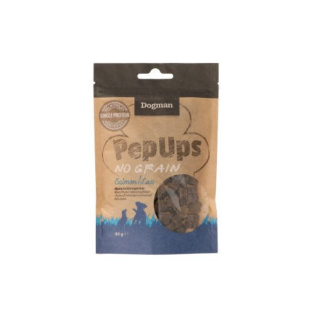 PepUps mjuka spannmlsfria sm belningsbitar lax 90g, Dogman