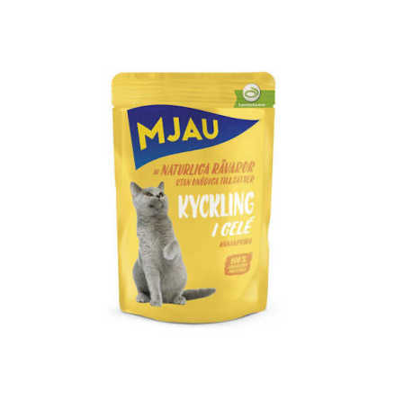 Mjau kattmat pouch kyckling i gele 85g, Mjau