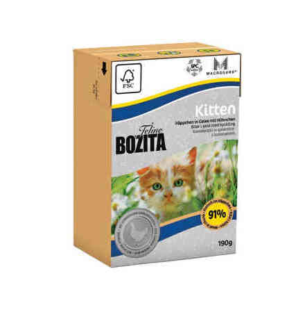 Bozita Feline Kitten bitar i gele 190g, Bozita