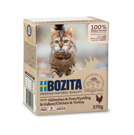 Bozita vtfoder katt bitar i ss med kyckling &amp; kalkon 370g, Bozita