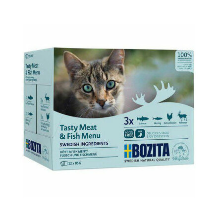 Bozita tasty meat &amp; fish menu i ss 12x85g, Bozita feline