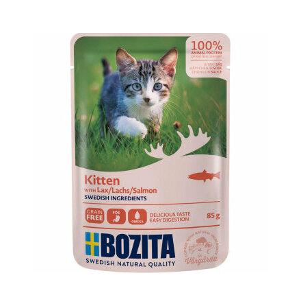 Kattungefoder bitar i ss lax 1x85g, Bozita Feline