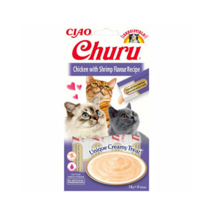 Kattgodis Churu Cat chicken with shrimp recipe 4x14g, Ciao Churu