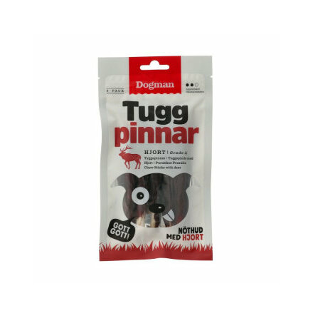 Tuggpinnar med hjort 5p S 12,5cm, Dogman