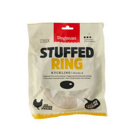 Chicken hundtugg stuffed ring Vit L 15cm