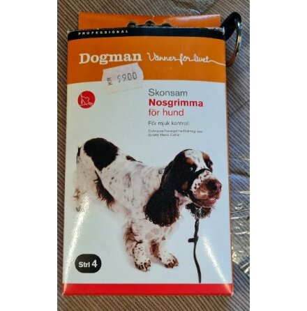 Nosgrimma hund fr mjuk kontroll strl4 nylon Svart, Dogman