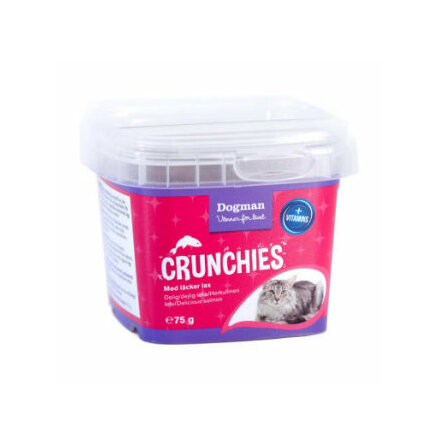 Kattgodis Crunchies m Lax 75g, Dogman