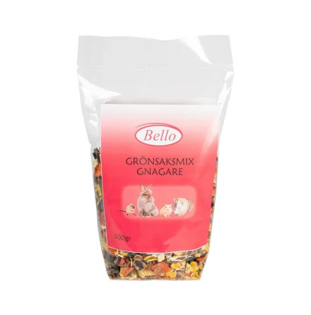 Grnsaksmix till gnagare 500g, Bello