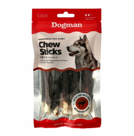 Tuggpinnar med hjort 5p S 12,5cm, Dogman