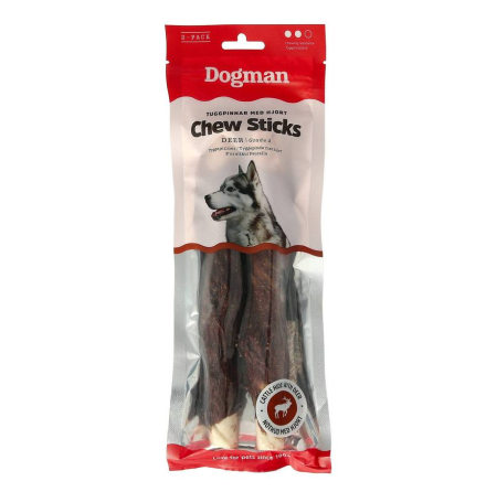 Tuggpinnar med hjort 2p M 20cm, Dogman