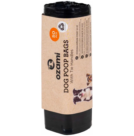 Bajspse m knythandtag Svart, 50st, Ozami