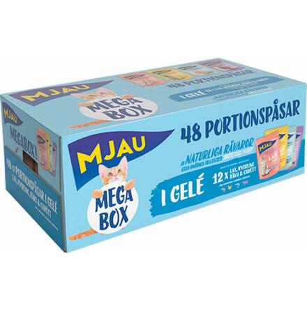 Mjau Pouch Megabox K�tt o Fisk I Gel� 48stx85gr 26/06