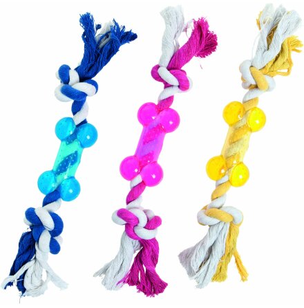 Gummiben med flossrep 9cm mix f�rger, Flamingo