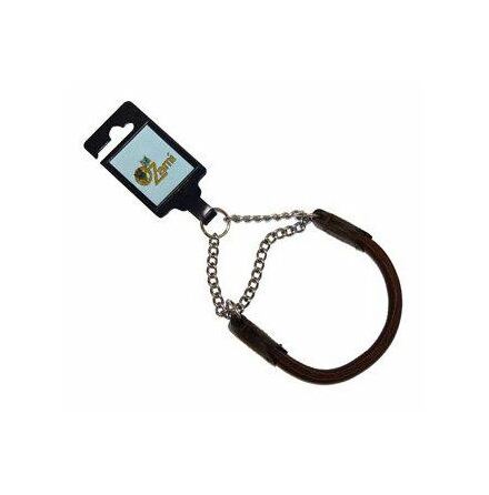 Halsband halvstryp �lgskinn rundsytt mbrunt 8mmx30cm, Ozami